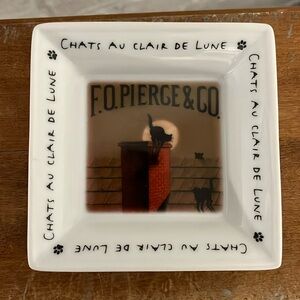 NWT Small Chats Au Clair De Lune Dish Germany F.O. Pierge & Co Ashtray Jewelry